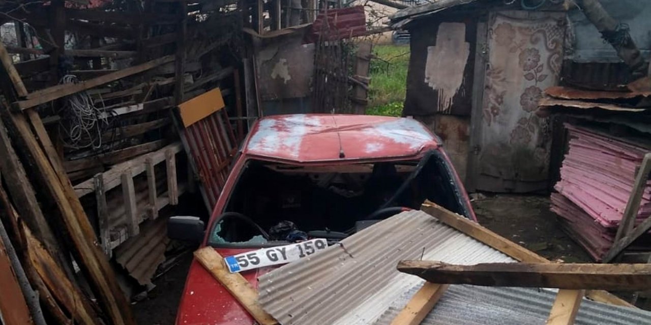 Samsun’da Otomobil Barakanın Üzerine Uçtu: 1 Yaralı