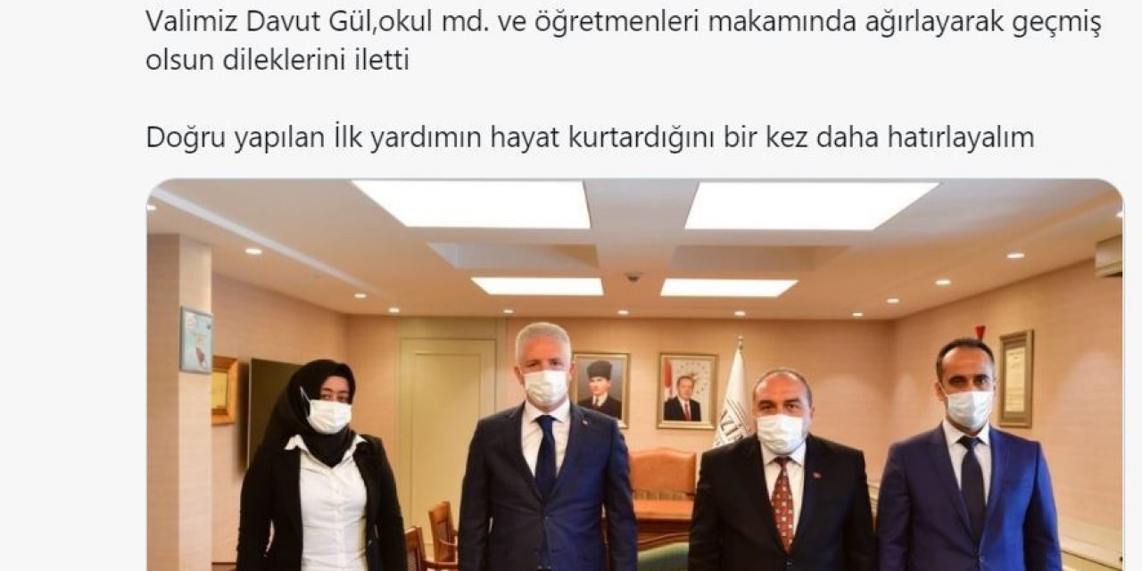 Validen, Öğrencinin Hayatını Kurtaran Öğretmenlere Teşekkür