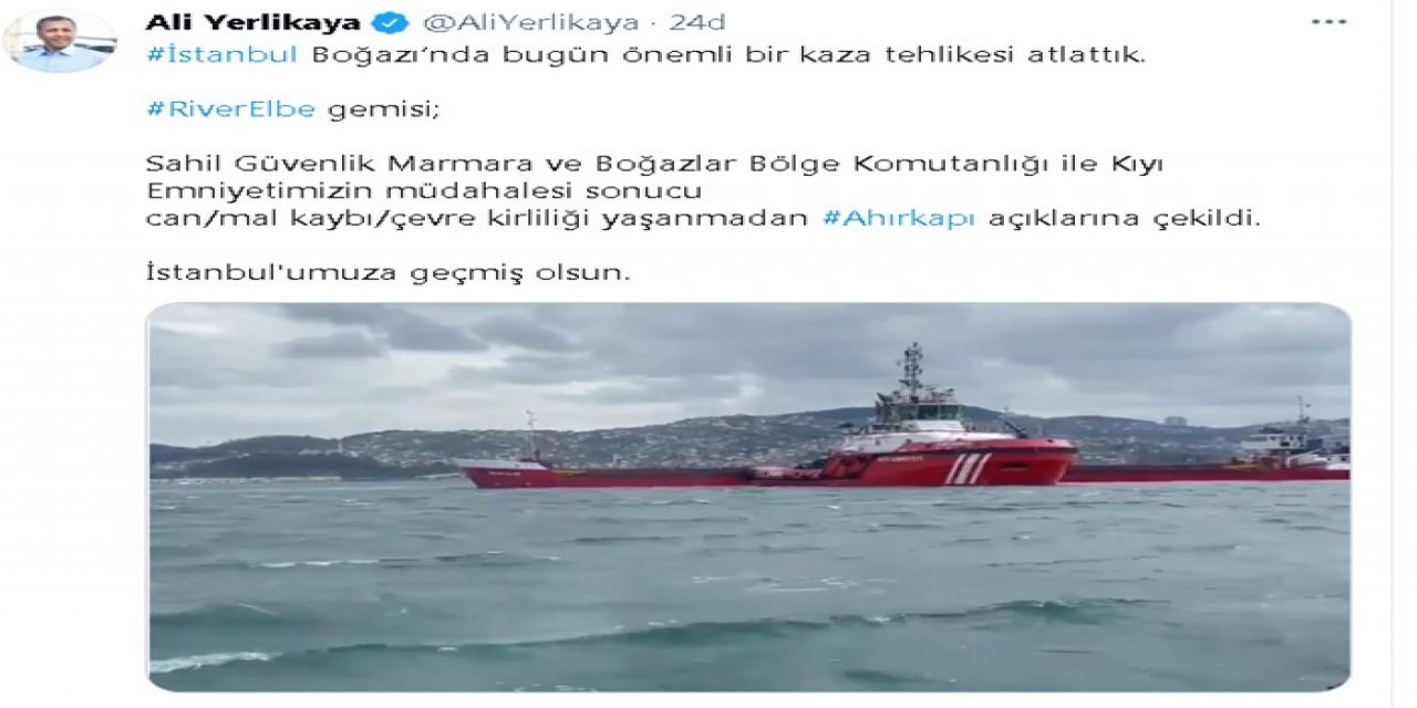 İ̇stanbul Valisi Ali Yerlikaya, ”i̇stanbul Boğazı’nda Bugün Önemli Bir Kaza Tehlikesi Atlattık”