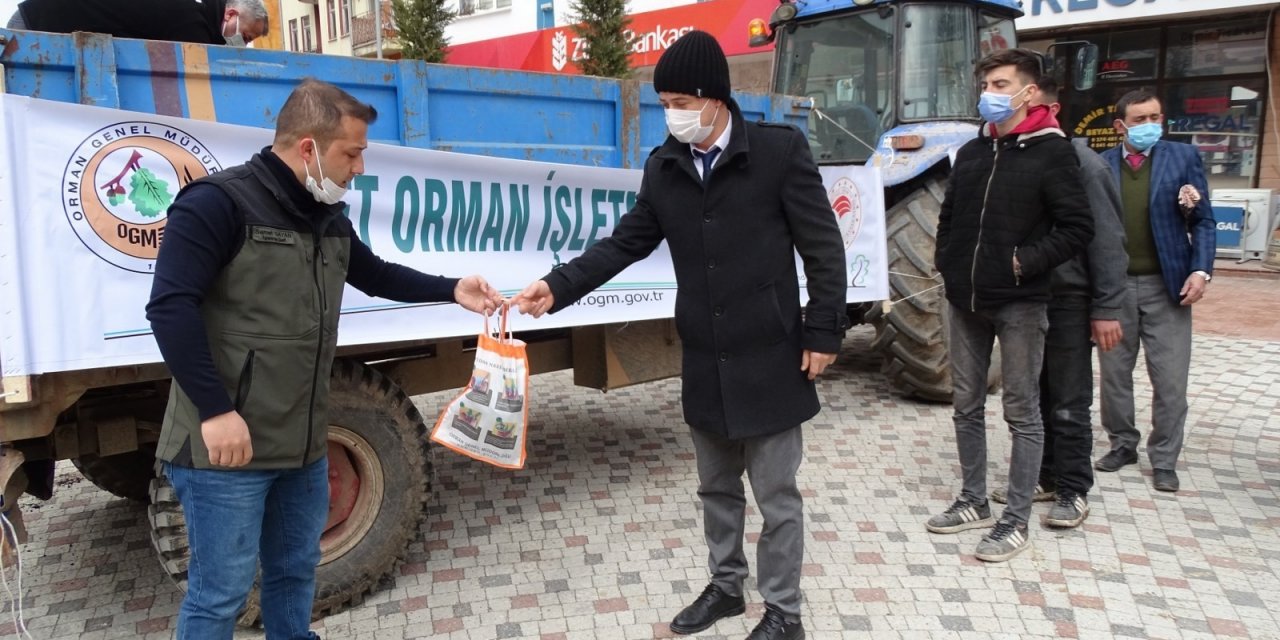 Hisarcık’ta Vatandaşlara Ücretsiz Fidan Dağıtıldı