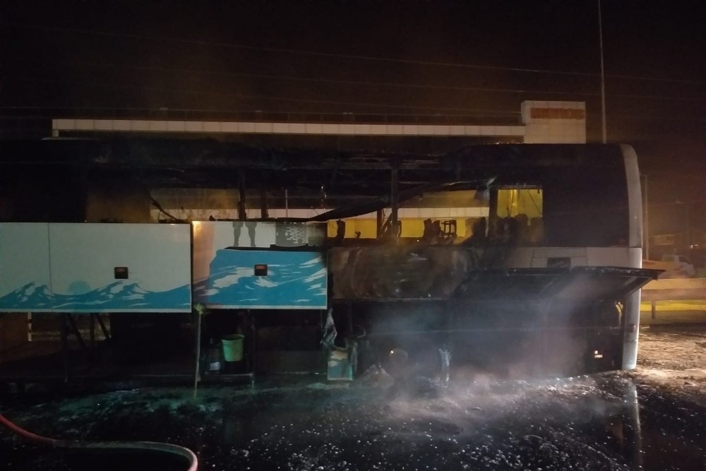 Tekirdağ’da yolcu otobüsünden yangın