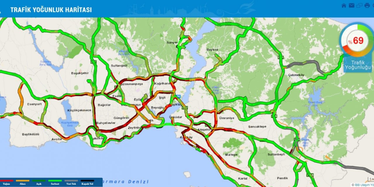 İ̇stanbul’da Kısıtlama Öncesi Trafik Yoğunluğu