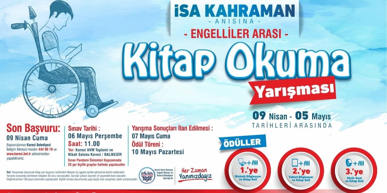 Karesi Kent Konseyi’nden Engelliler Arası Kitap Okuma Yarışması