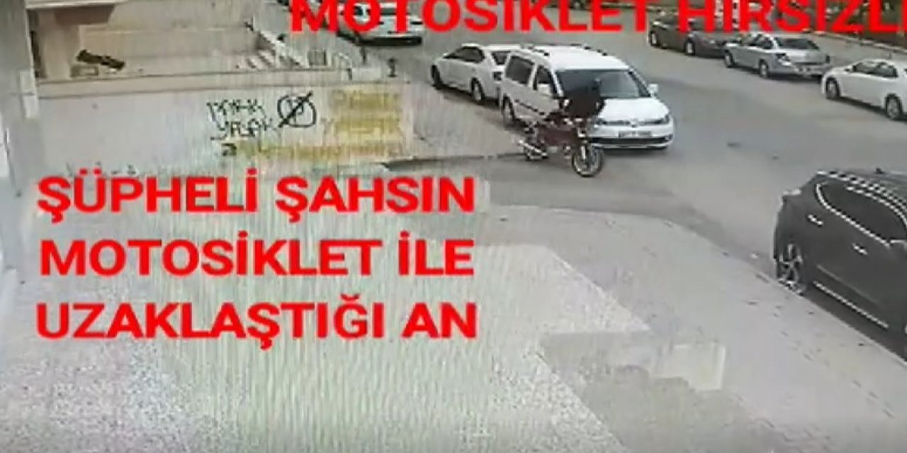 16 Suç Kaydı Bulunan Motosiklet Hırsızı Kamerada