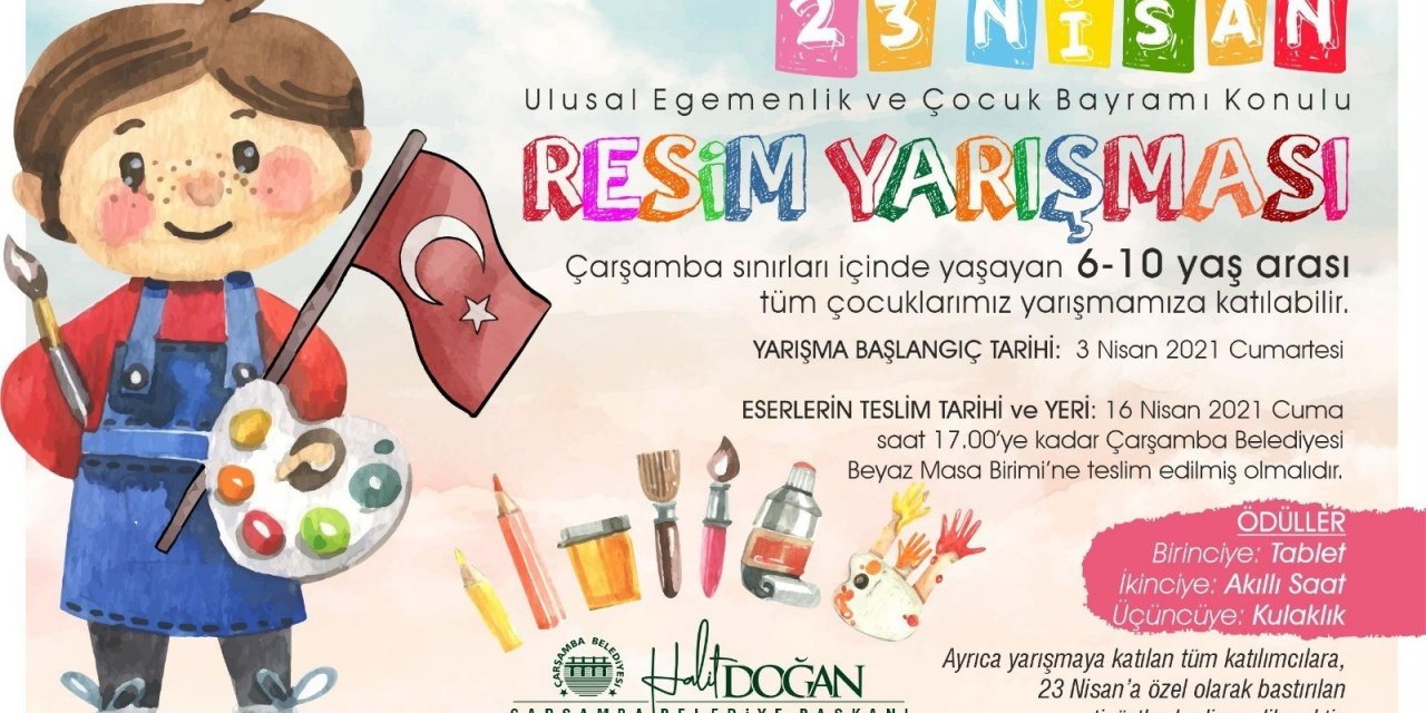 Çarşamba Belediyesinden 23 Nisan Konulu Resim Yarışması
