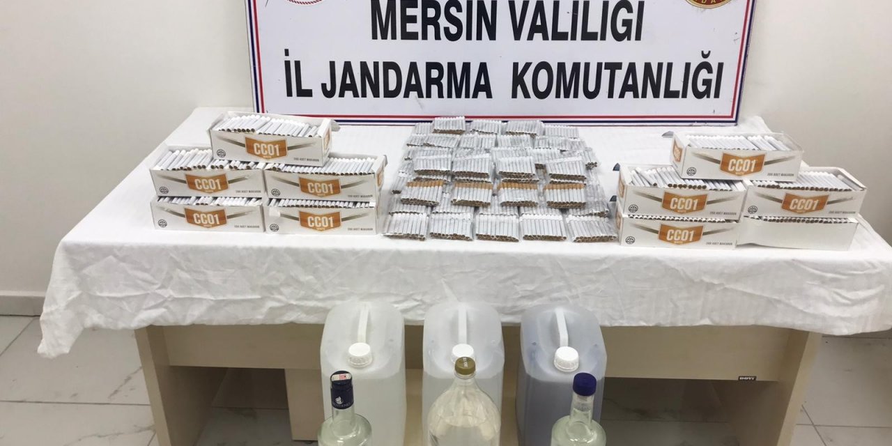 Mersin’de Sahte İçki Ve Gümrük Kaçağı Makaron Ele Geçirildi