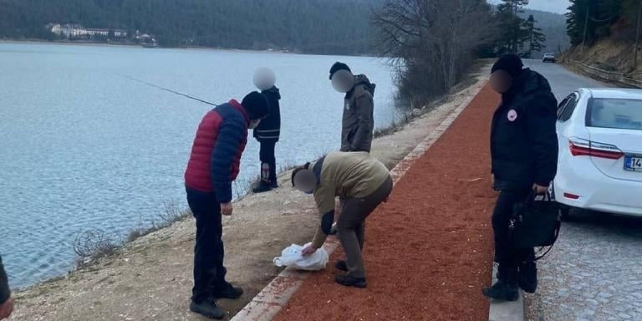 Abant’ta Kaçak Balık Avlayan 3 Kişiye Para Cezası