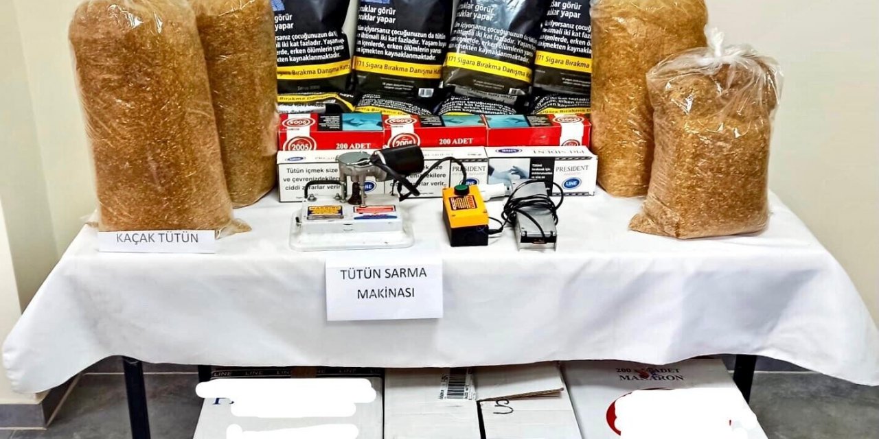 37 Kilogram Tütün Ve 20 Bin Makaron Ele Geçirildi