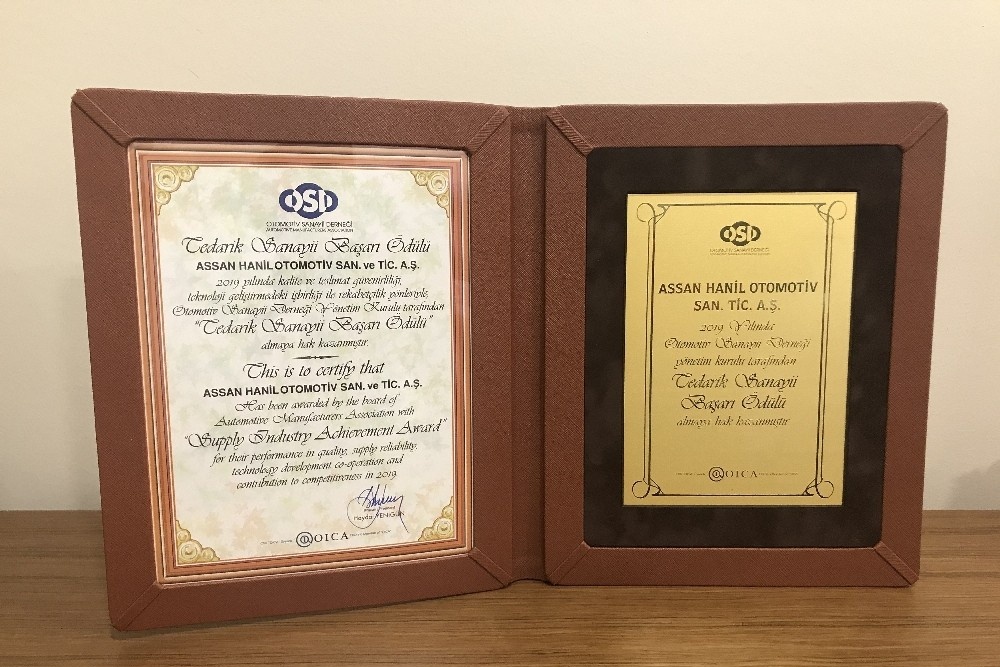Assan Hanil, ‘OSD Tedarik Sanayi Başarı Ödülü’nü aldı