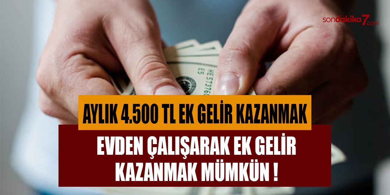 Evden Çalışmak İsteyenlere Aylık 4.500 TL Ek Gelir!