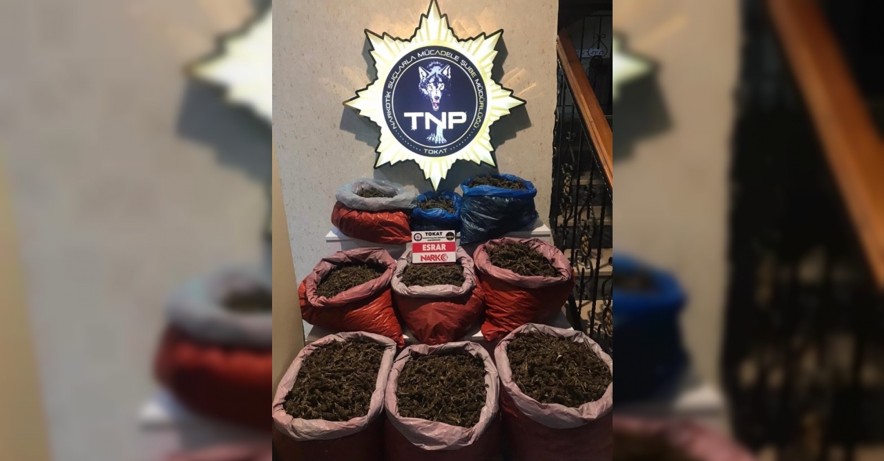 Tokat’ta 34 kilo 832 gram uyuşturucu ele geçirildi