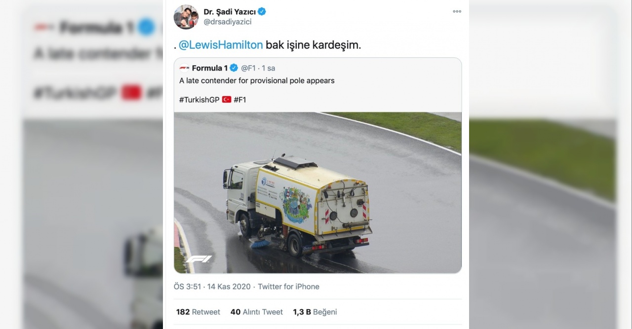Tuzla Belediye Başkanı Yazıcı’dan Hamilton’a temizlik aracıyla cevap: “Bak işine kardeşim"