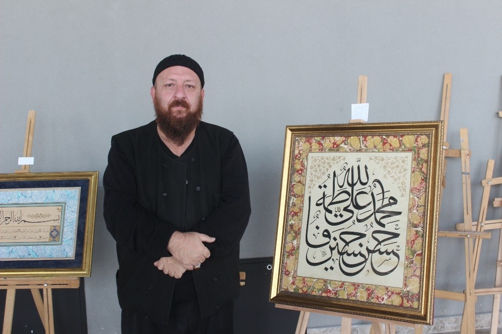 Hattat Mahmut Şahin ve öğrencilerinin eserleri Kocaeli’de sergilendi