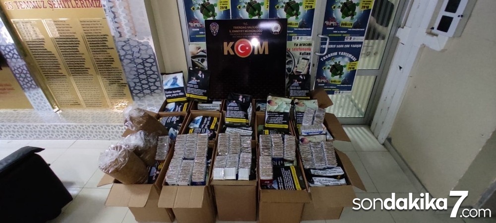 Tekirdağ’da 170 kilo tütün ve 8 bin 120 dolu makaron ele geçirildi