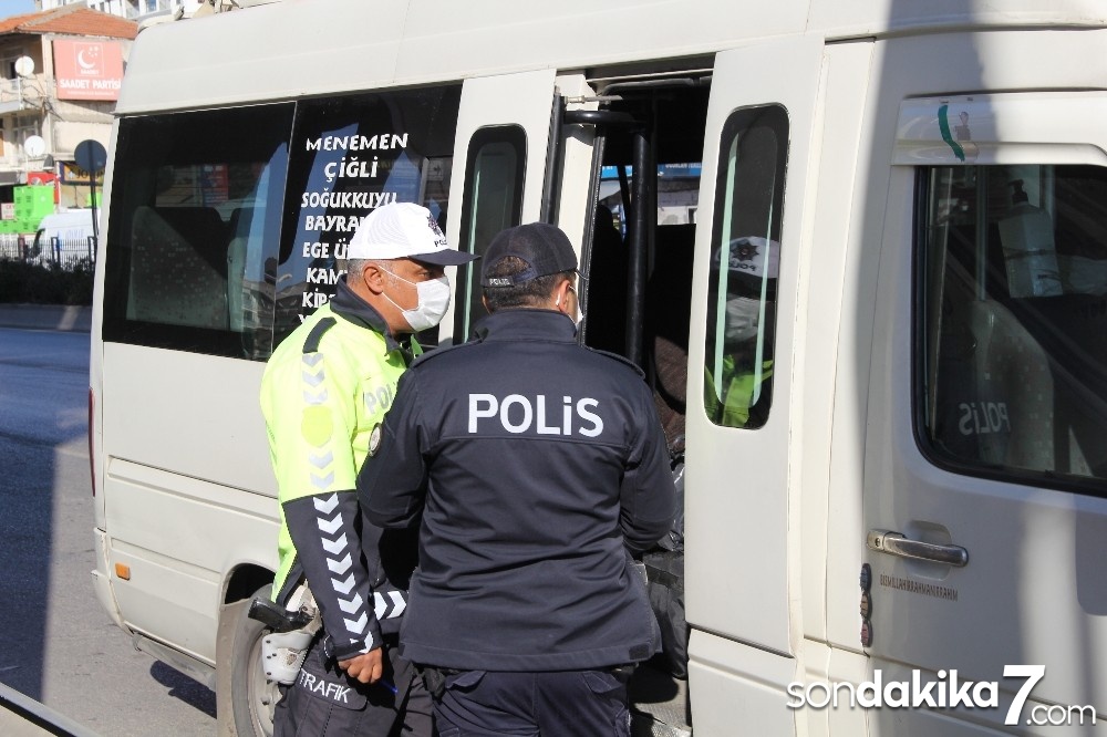Vakaların arttığı İzmir’de toplu taşıma araçlarında korona virüs denetimi