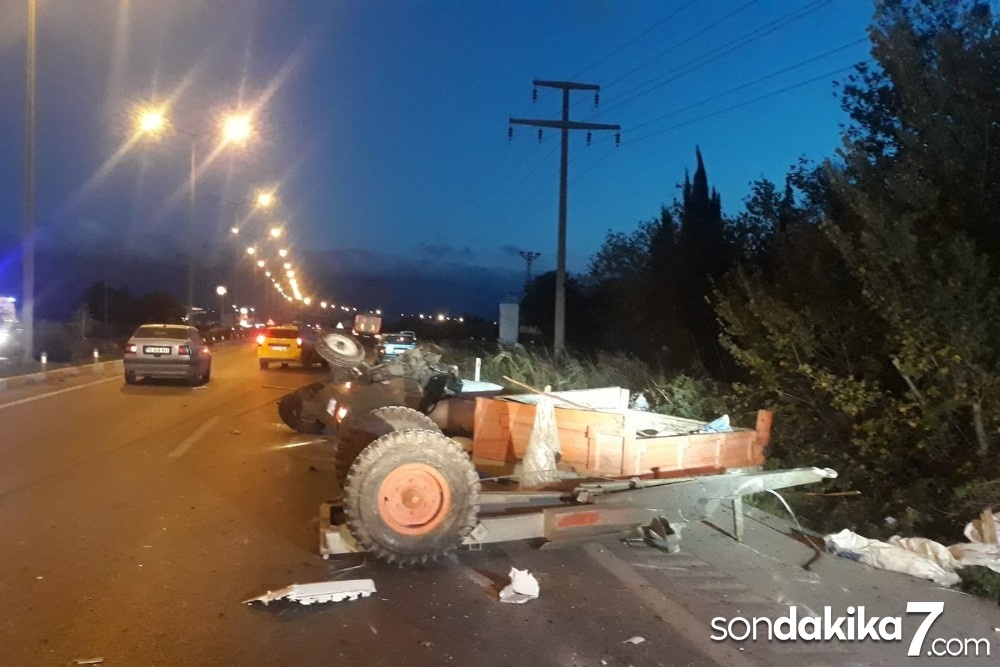 Burhaniye’de kamyon ve traktör çarpıştı: 1 yaralı