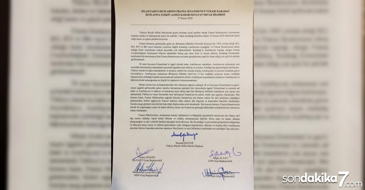 TBMM’den Fransa Senatosu’nun Yukarı Karabağ kararına kınama