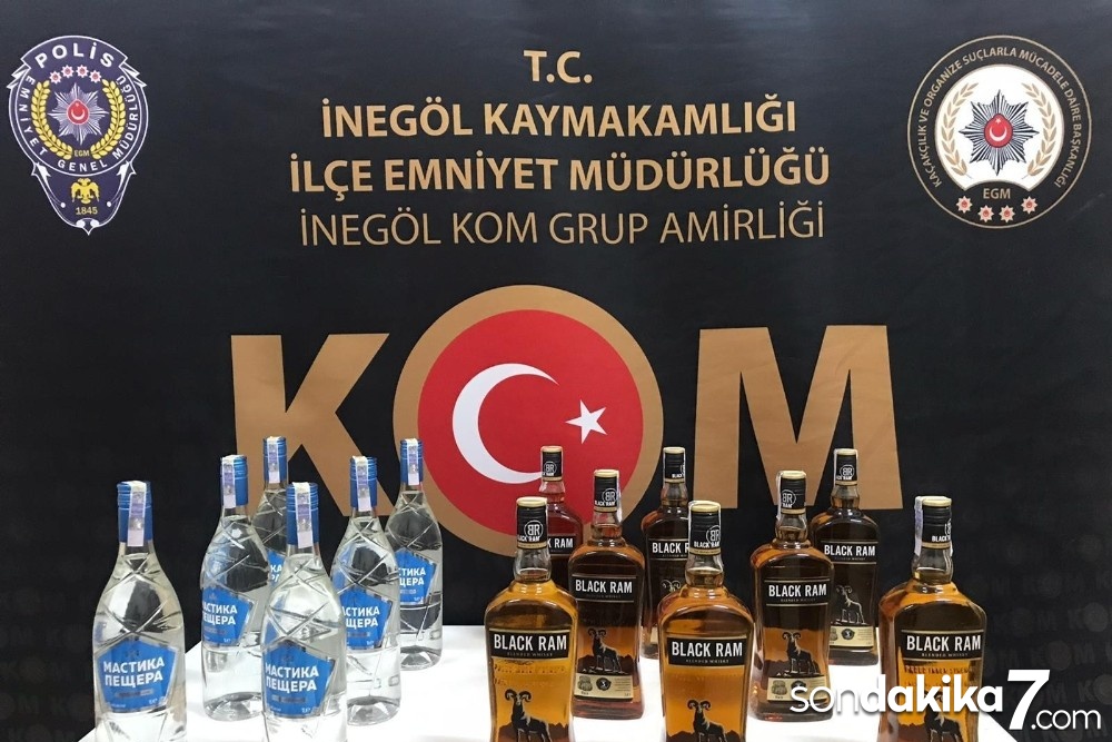 İnegöl’de kaçak içki operasyonu