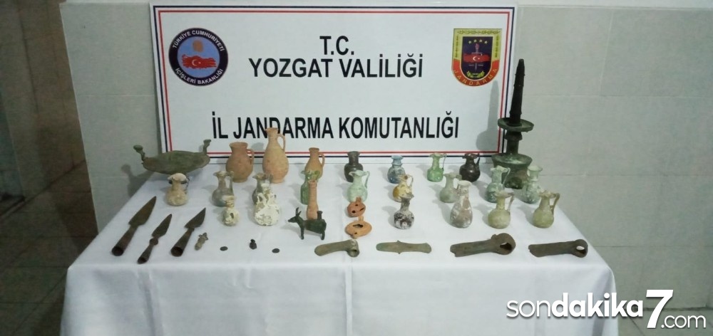 Yozgat’ta farklı dönemlere ait 39 tarihi eser ele geçirildi