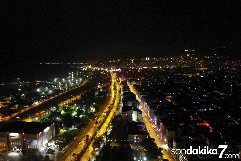 Samsun’da kısıtlama havadan görüntülendi