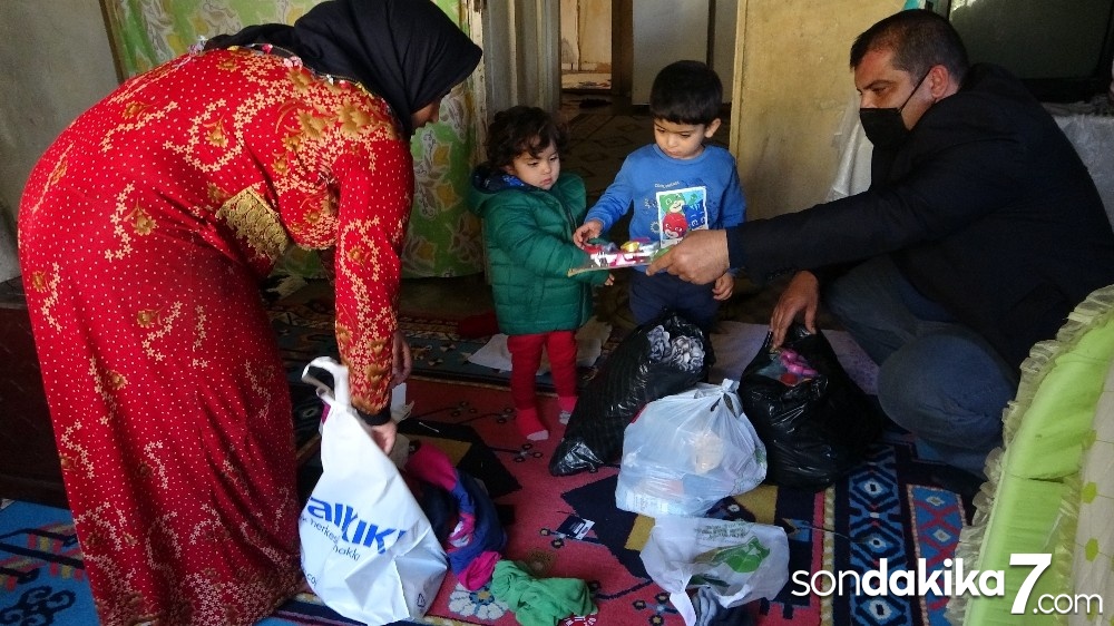 Suriyeli ailenin gözyaşlarını hayırseverler sildi