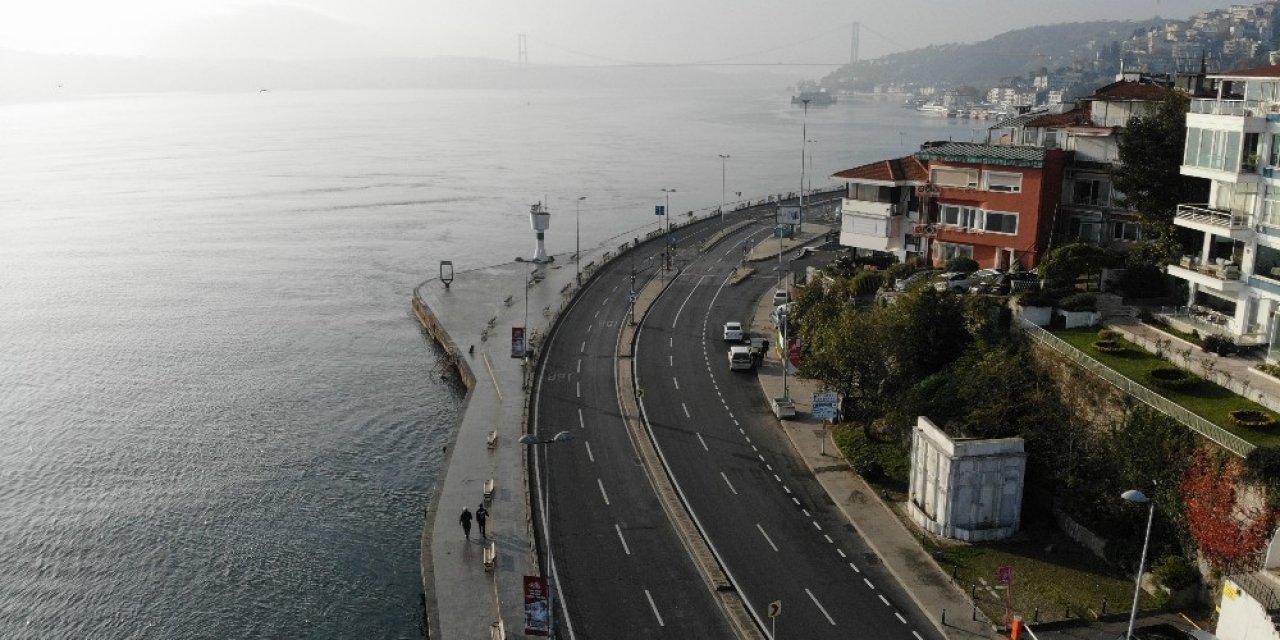 Sessizliğin Hakim Olduğu Bebek Sahili Havadan Görüntülendi