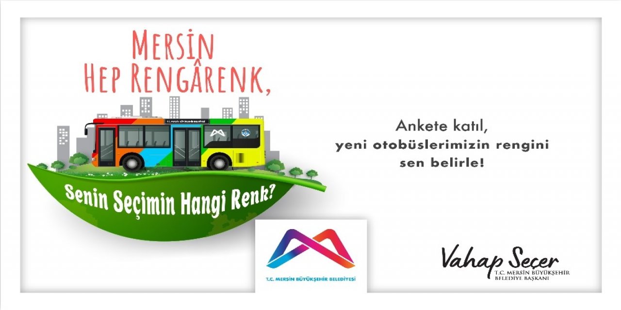 Mersin’de Yeni Otobüslerin Rengi Anketle Belirlenecek