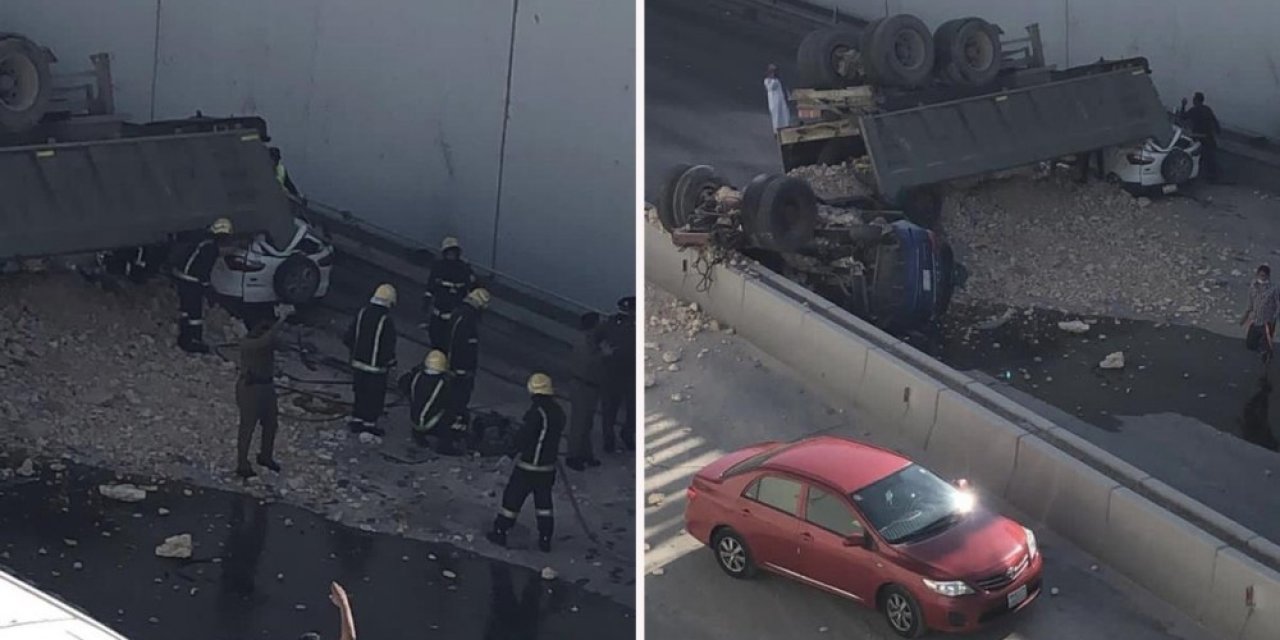 Suudi Arabistan’da Kamyon Köprüden Uçarak Aracın Üzerine Düştü: 1 Ölü