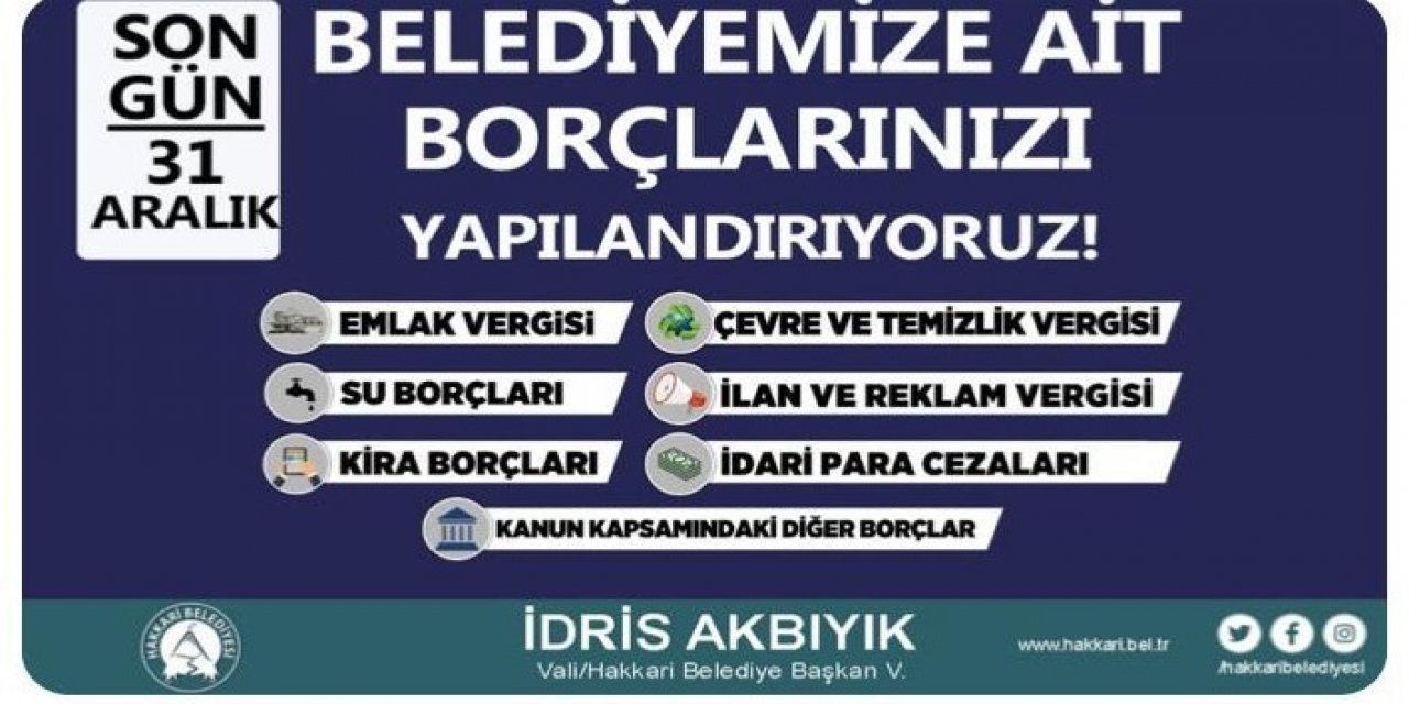 Hakkari Belediyesinde Borç Yapılandırması