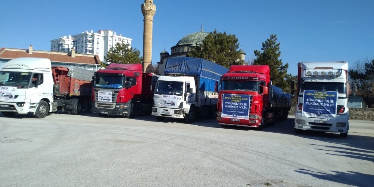 Afyonkarahisar’dan Suriye’ye 5 Tır Dolusu Yardım Malzemesi Yola Çıktı