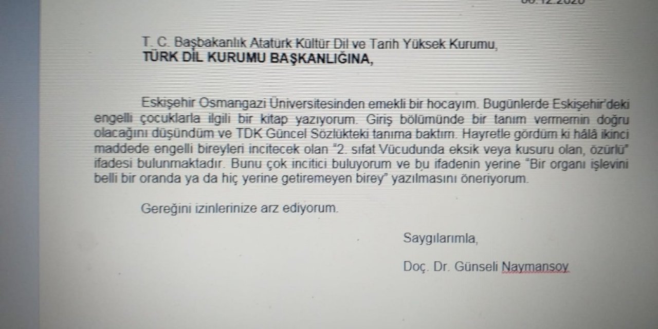 Tdk’nın Engelli Tanımı Tepki Çekti