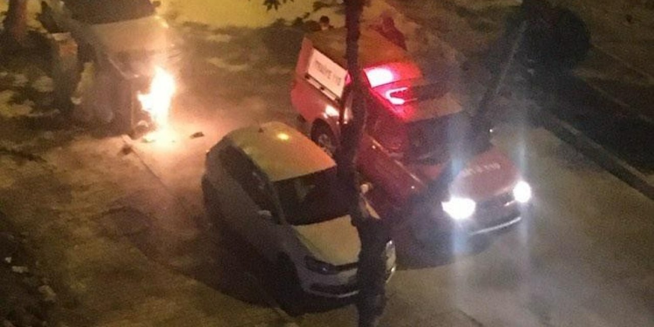 Çöpte Çıkan Yangın Otomobile Sıçramadan Söndürüldü