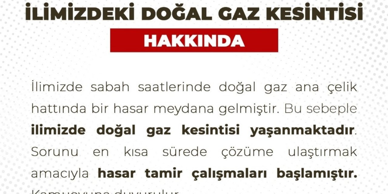 Uşak Valiliğinden Doğal Gaz Kesintisi Açıklaması
