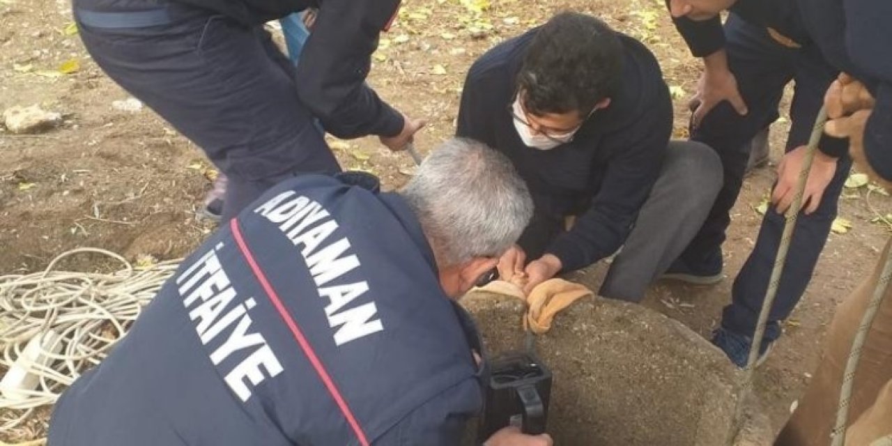 Su Kuyusuna Düşen Keçi Kurtarıldı