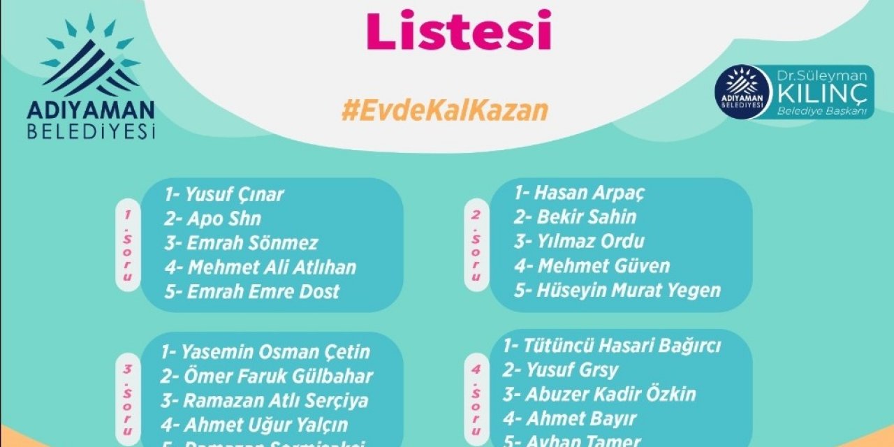 Bilgi Yarışmasını Kazananlar Belli Oldu