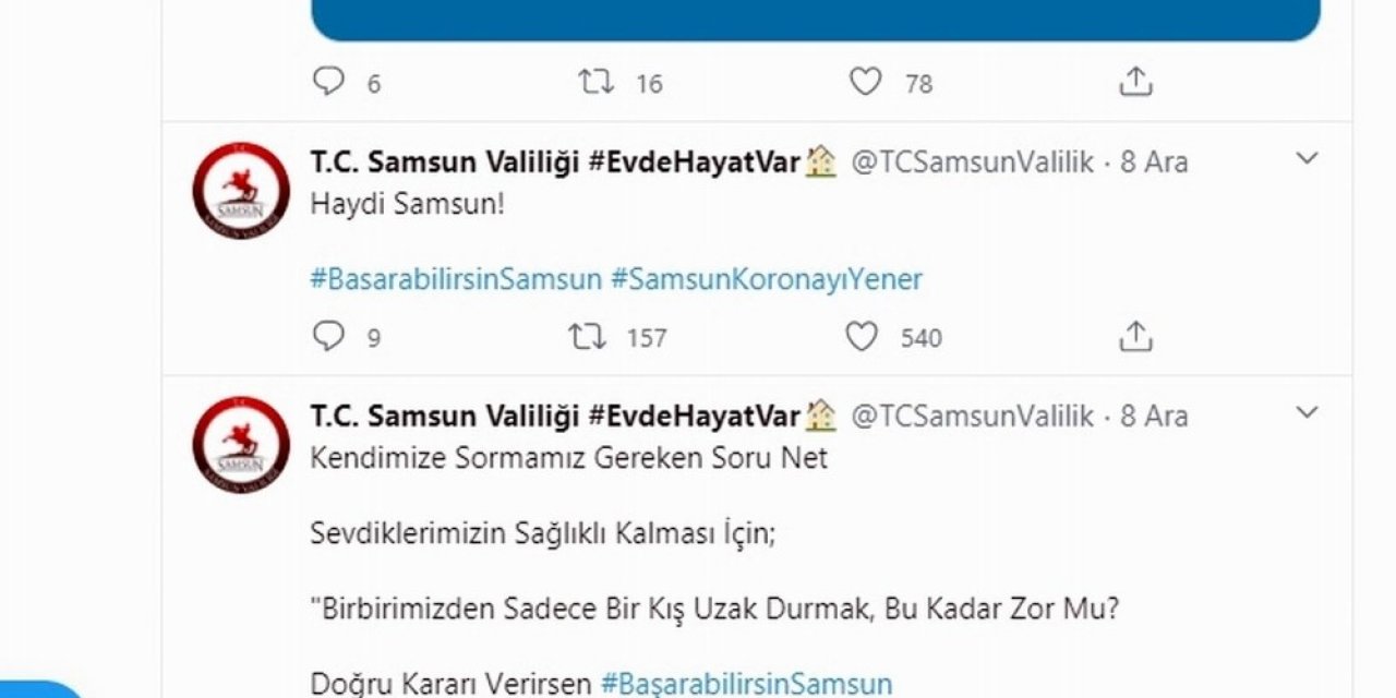 Samsun’da Sosyal Medyada Korona Farkındalık Etkinliği