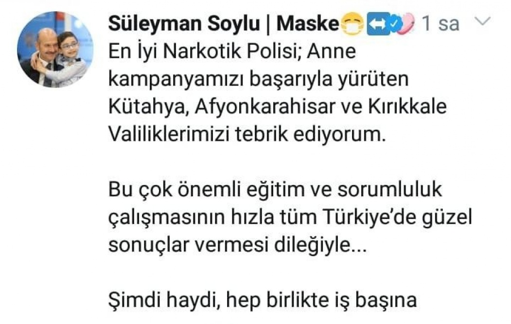 Bakan Soylu, Kütahya’yı tebrik etti