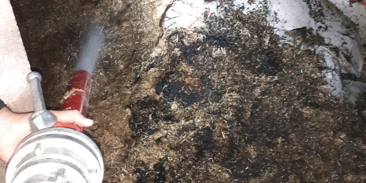 Samandağ’da Saman Yangını