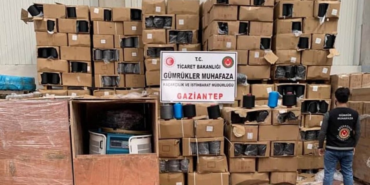 Gaziantep’te 315 Bin Tl Değerinde Gümrük Kaçağı İplik Ve Makine Ele Geçirildi