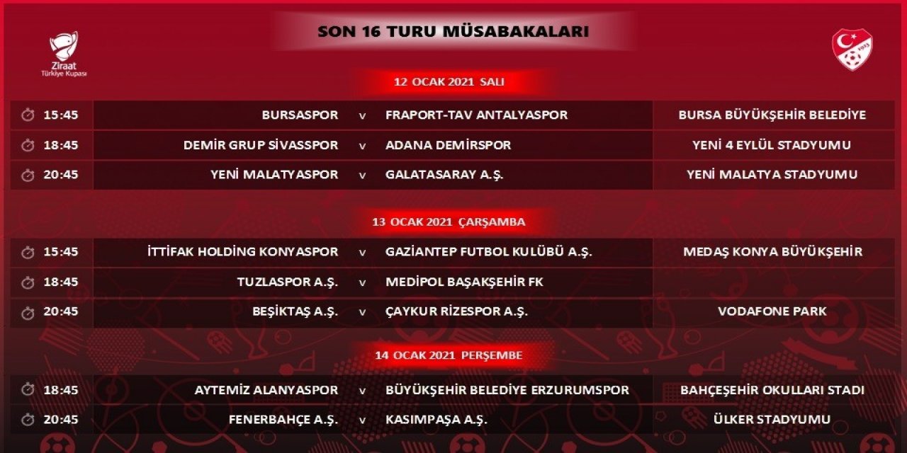 Türkiye Kupası Programı Açıklandı