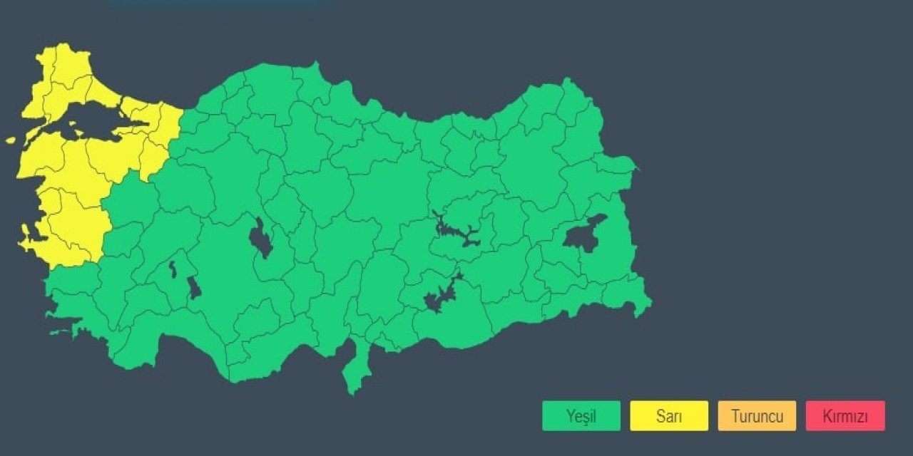 Trakya’ya Sarı Uyarı