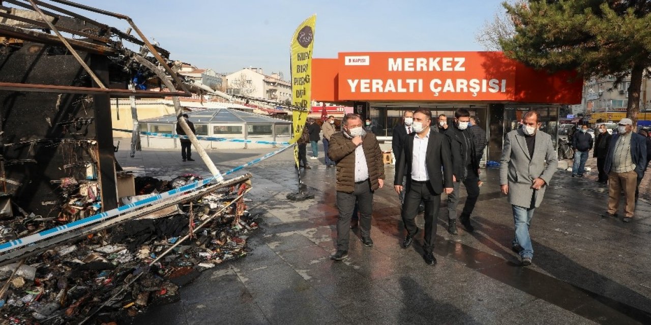 Sincan’da Yangın: 9 İş Yeri Hasar Gördü