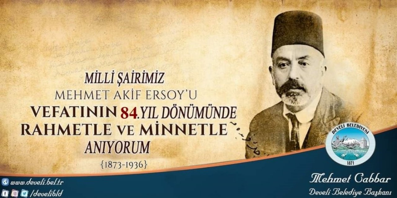 Başkan Mehmet Cabbar’dan Mehmet Akif Ersoy’un Ölüm Yıl Dönümü Mesajı