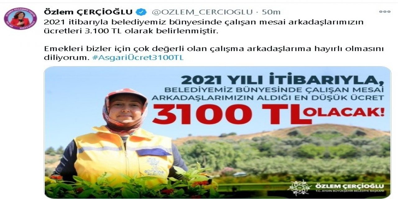 Aydın Büyükşehir’de Asgari Ücret 3 Bin 100 Tl Oldu