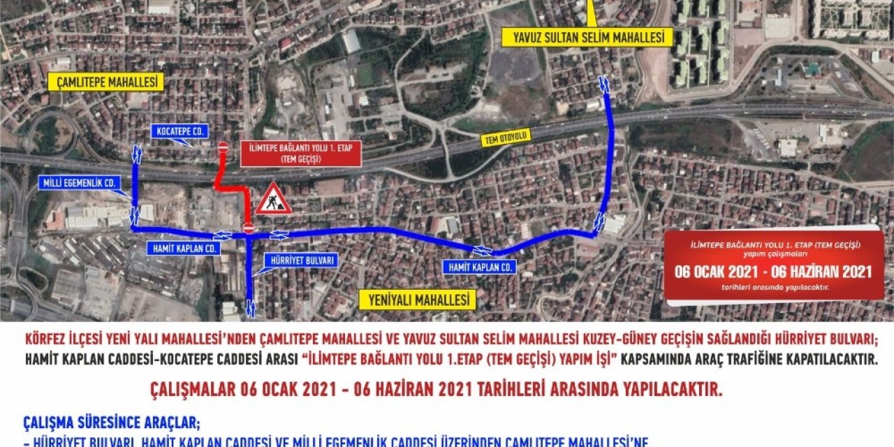 Körfez’de Geçici Güzergah Uygulaması
