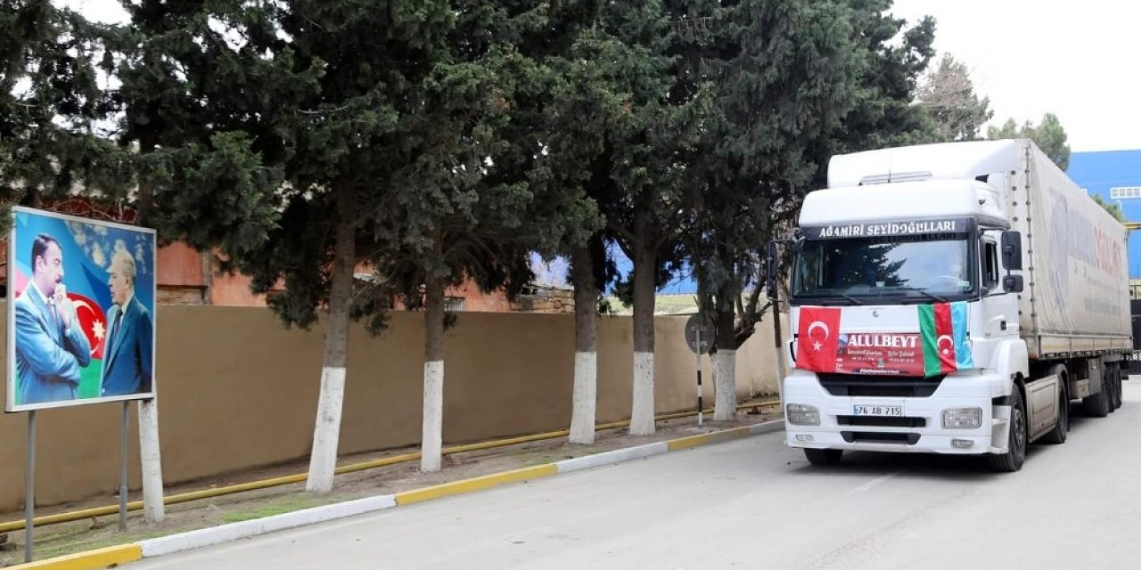 Kardeş Ülke Azerbaycan’a Gönderilen Yardım Tırı Ulaştı