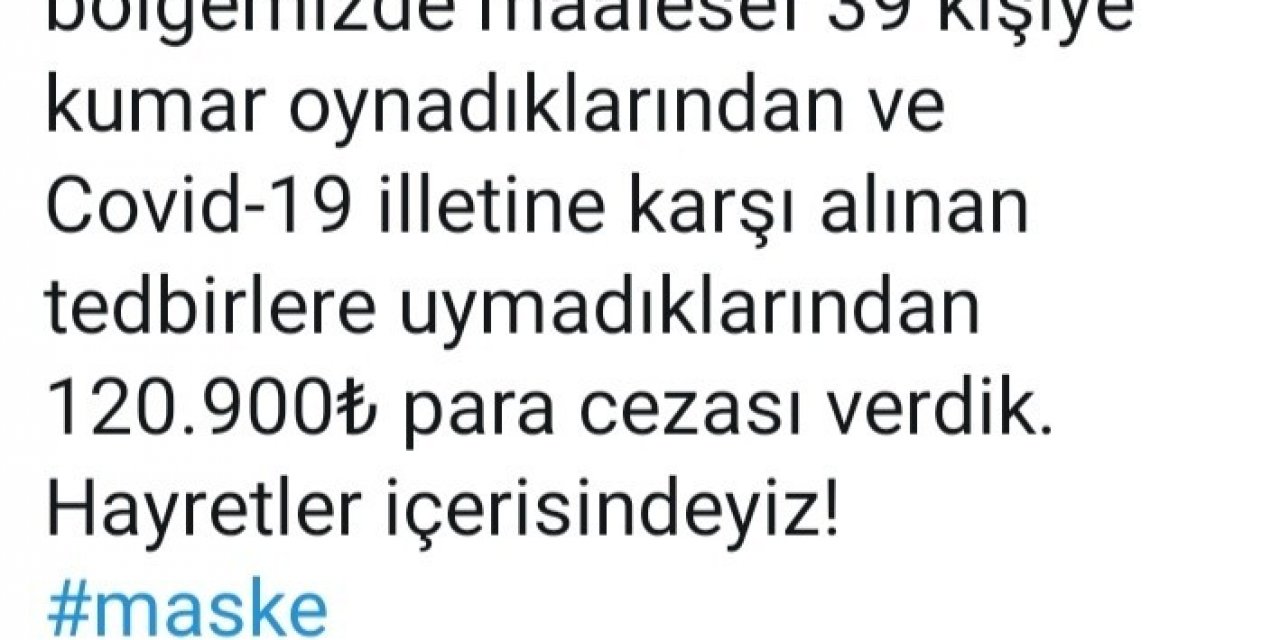 Pandemiyi Hiçe Sayıp Kumar Oynayanlara 120 Bin 900 Lira Ceza