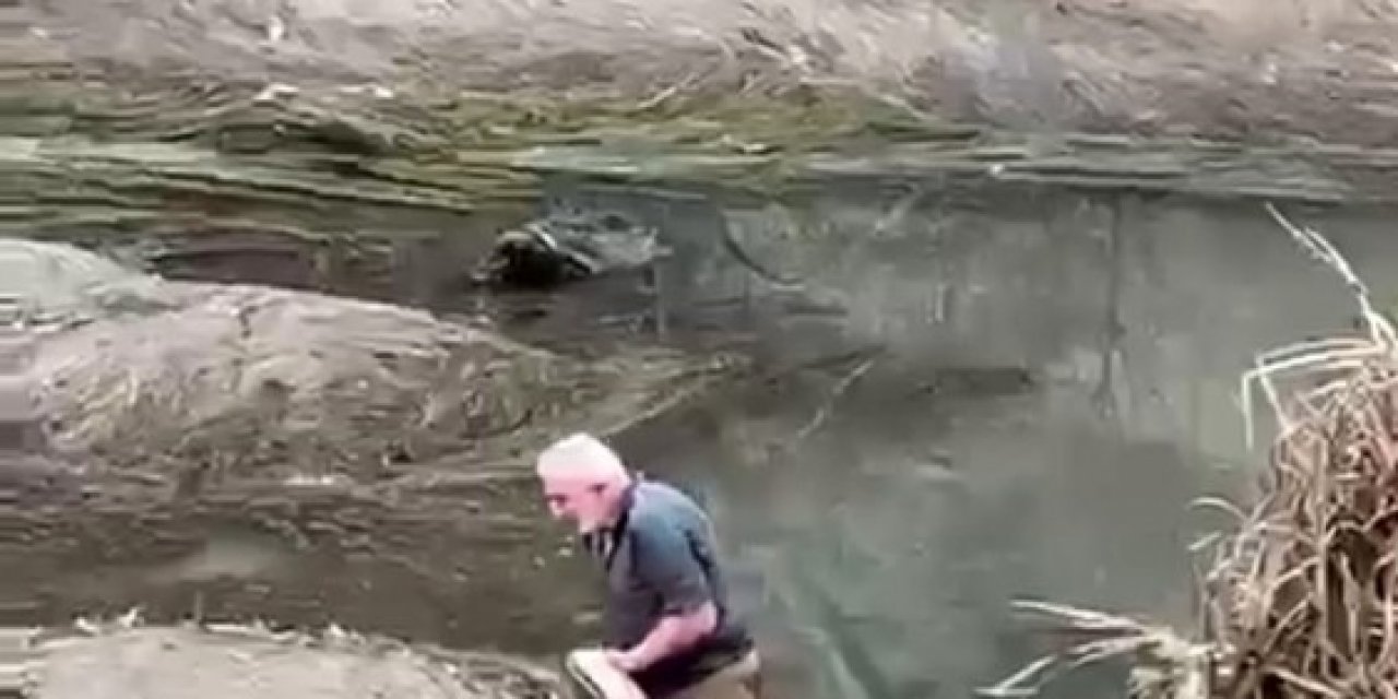Yeşilırmak’ta Boyu Kadar Balığı Böyle Yakaladı