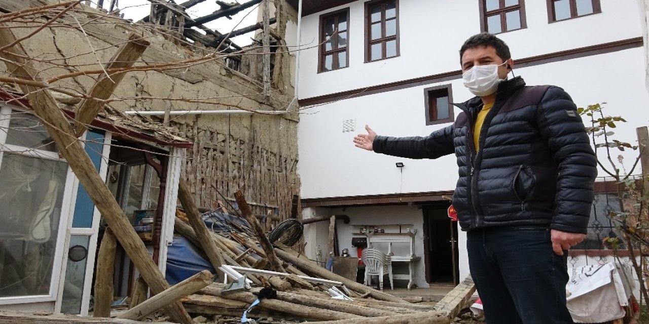 Şiddetli Fırtınada Evin Duvarı Devrildi, Genç Kız Ölümden Döndü