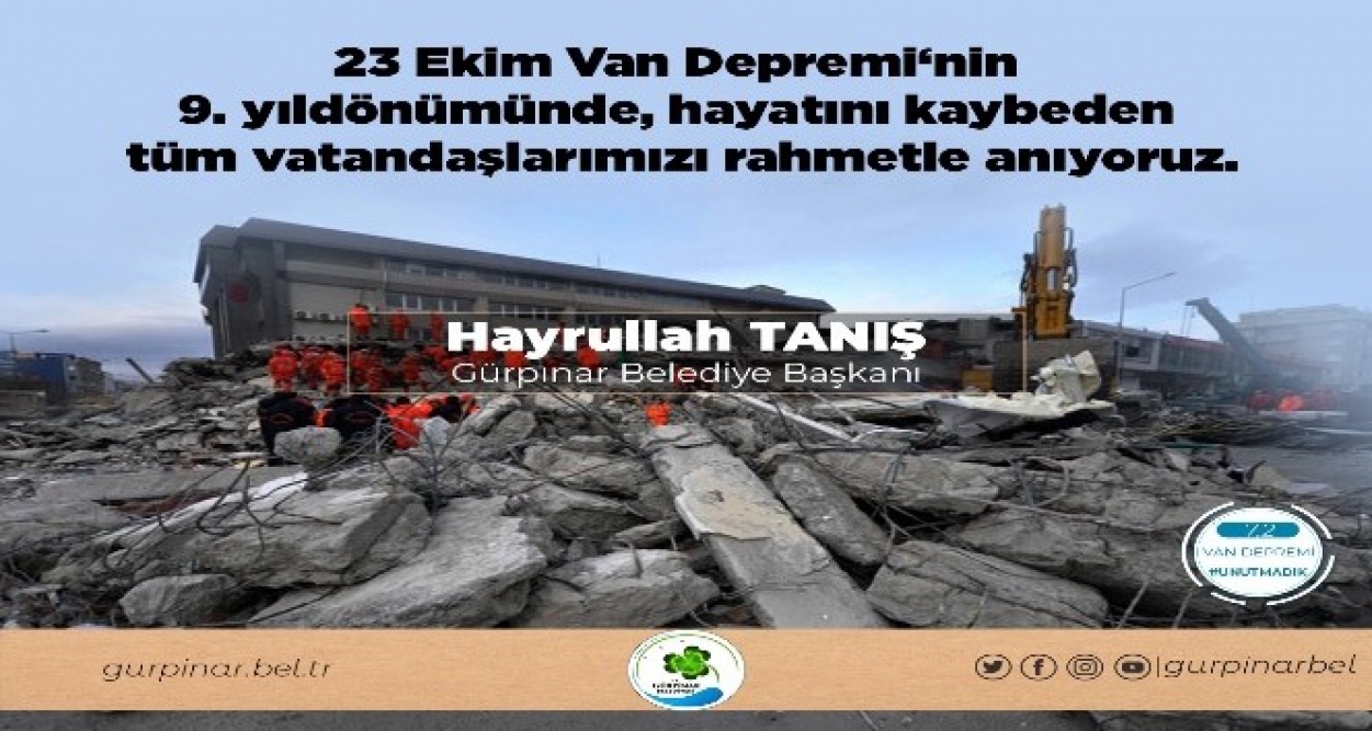 Van Valisi Mehmet Emin Bilmez, Van depreminin yıldönümü ile ilgili bir mesaj yayımladı
